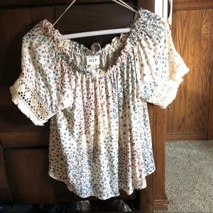 Over the shoulder floral top